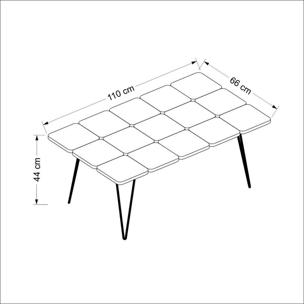 Soffbord Give 44x110x66 cm Mångfärgad [en.casa]