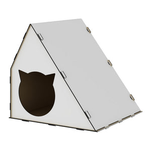 Kattstuga Lani 40x42x40 cm Vit [en.casa]