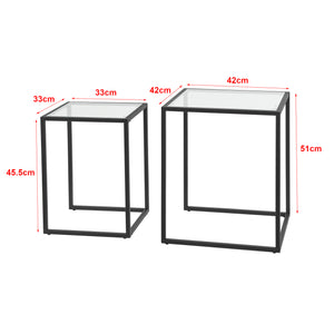 Soffbord Holstebro set om 2 härdat glas [en.casa]