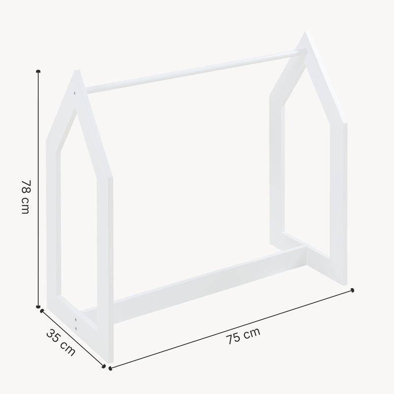 Måttskiss Garderobsställ Værløse 78x75x35cm Vit [en.casa]