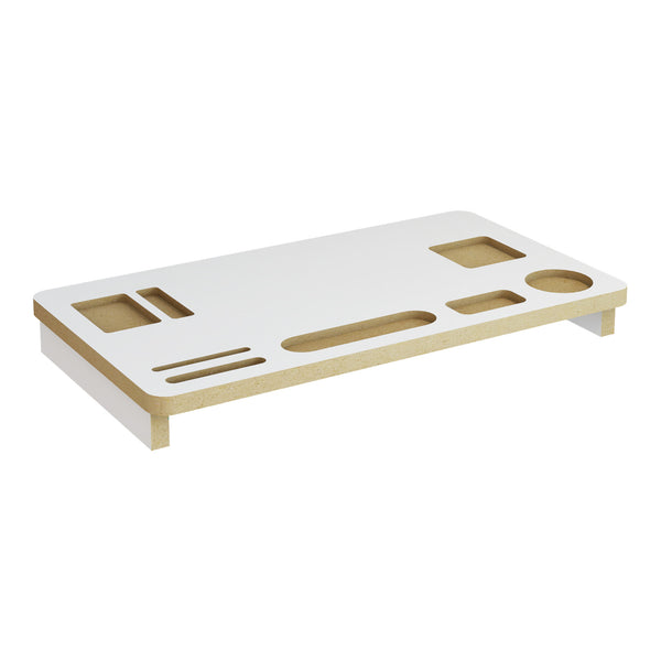 Monitorställ Tjele 54 x 30 x 7 cm Vit [en.casa]