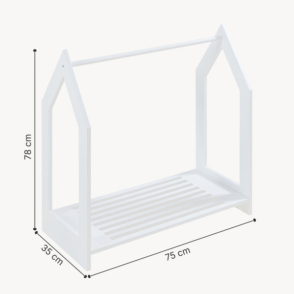 Garderobsställ Langeskov 78x75x35cm Vit [en.casa]