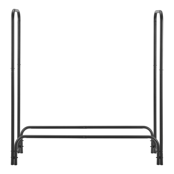 Vedställ Kwethluk vedförvaring 124x124x34,5 cm stål svart [casa.pro] 