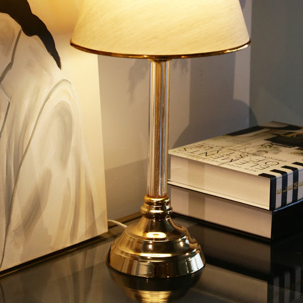 Bordslampa Paisley 1xE27 Beige / mässingsfärgad [lux.pro]