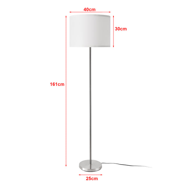 Golvlampa Tamworth 161 cm metall textil vit [lux.pro]