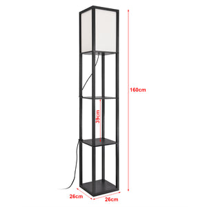 Golvlampa Stapleford med hylla 160x26x26 cm svart vit [lux.pro]