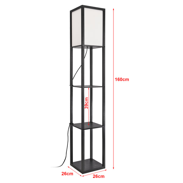Golvlampa Stapleford med hylla 160x26x26 cm svart vit [lux.pro]