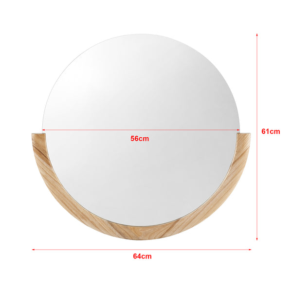 Väggspegel Atri oval 61x64 cm eukalyptus [en.casa]