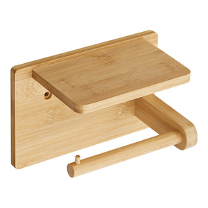 Toalettpappershållare Vallentuna bambu 12x18x10,5 cm [en.casa]