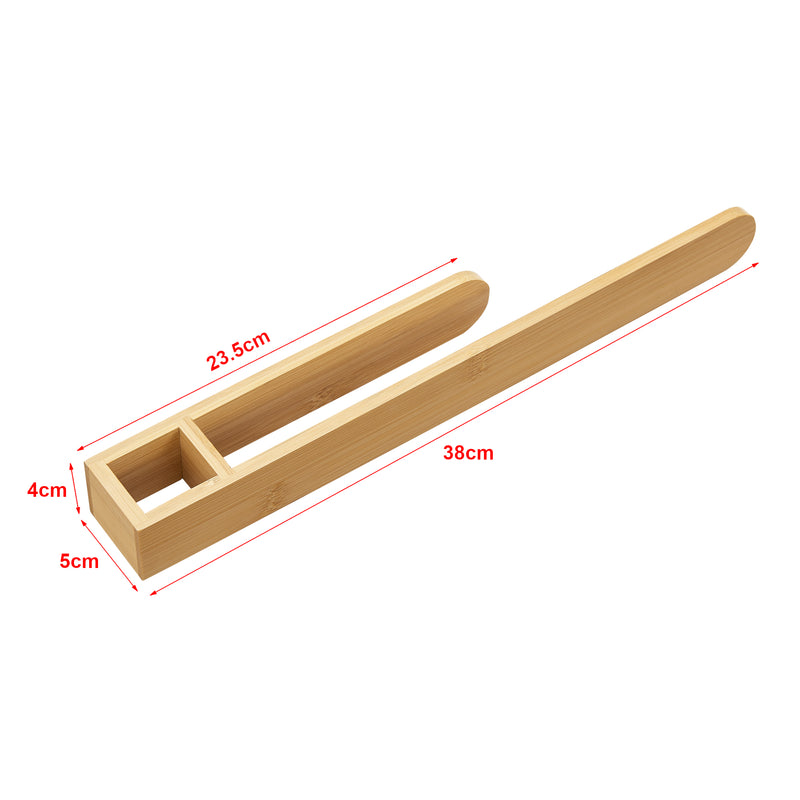 Måttskiss Handduskhållare Tønsberg 38x5x4 cm bambu [en.casa]