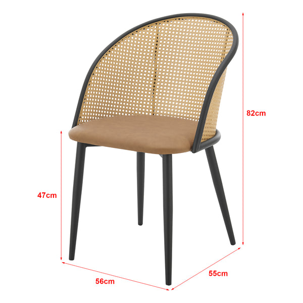 Stol Gagnef set om 2 rotting metall 82x56x55 cm [en.casa]
