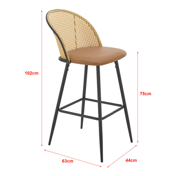Barstol Gausdal 102x44x63 cm rotting [en.casa] 
