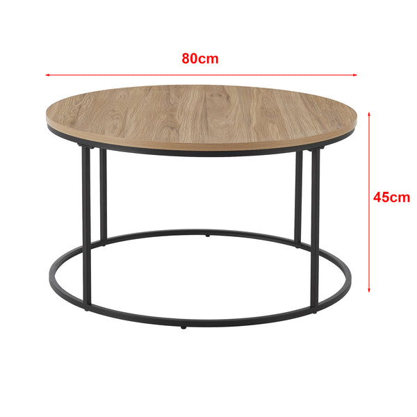 Soffbord Kuhmoinen 45xØ80 cm svart [en.casa]