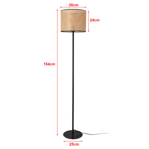 Golvlampa Helens 154xØ30 cm rottingkänsla beige metall [lux.pro] 
