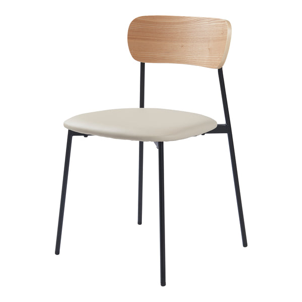 Stol Jyväskylä set om 2 beige 78x45x48 cm [en.casa]