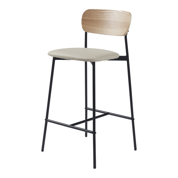 Barstol Jyväskylä set om 2 beige 89x40x45 cm [en.casa]