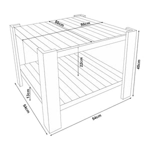 Soffbord Malax 54x54x45 cm furu [en.casa] 