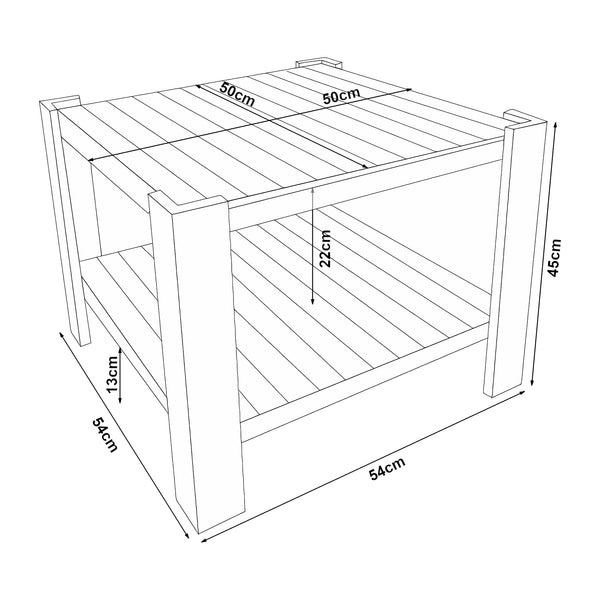 Soffbord Malax 54x54x45 cm furu [en.casa] 