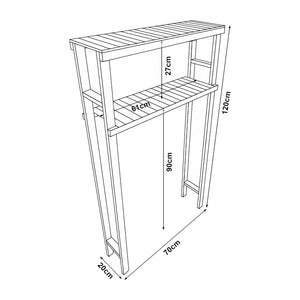 Hylla för tvättmaskin Kinnula 120x70x20cm Mörkt trä [en.casa]