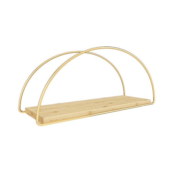 Vägghylla Mynämäki 39x16x17 cm Guld färg [en.casa]