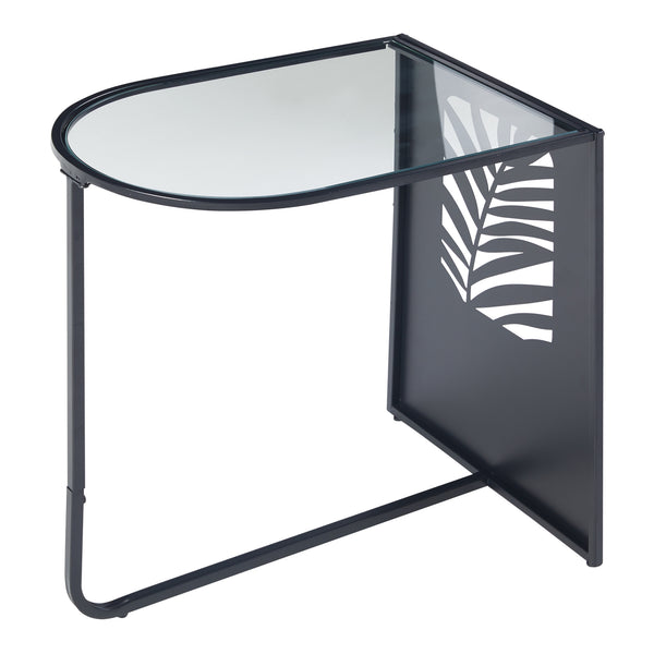 Soffbord Ulvik 50x50x35 cm glas metall [en.casa]