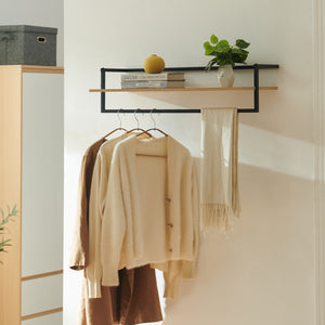 Väggklädhängare Evje 80x30x20cm träfärger/svart [en.casa]