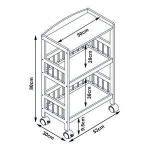 Serveringsvagn Huddinge 80x53x30 cm Bambus [en.casa]