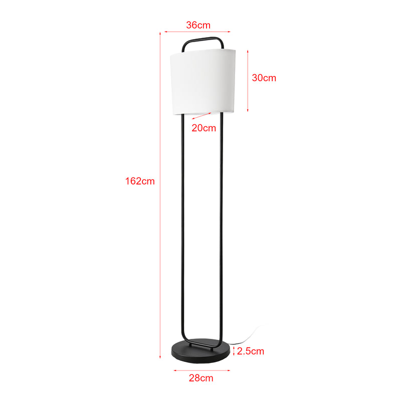 Måttskiss Golvlampa Meløy Svart/Vit [lux.pro]