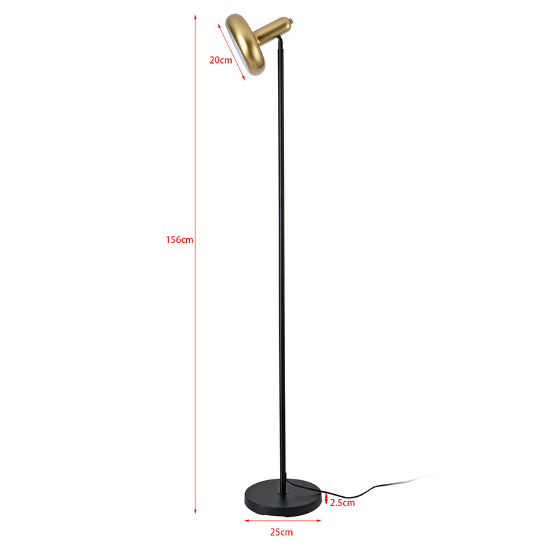 Måttskiss Golvlampa Namsos metall svart/guldfärgad [lux.pro]