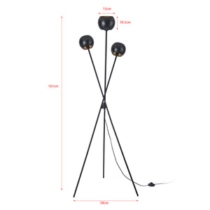 Golvlampa Nykvarn 3-ljus metall svart [lux.pro]