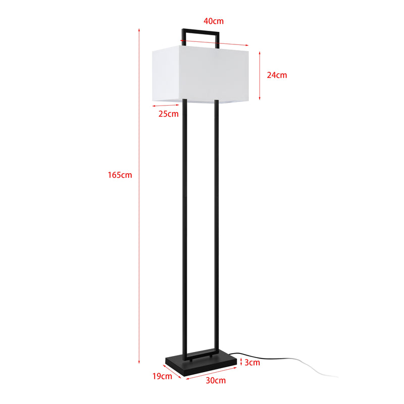 Måttskiss Sigdal golvlampa svart/vit [lux.pro]