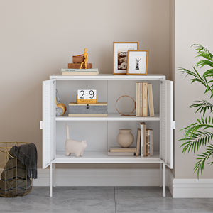 Sideboard Castelli 82,5 x 80 x 40 cm Vit Stål [en.casa]