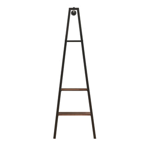 Väggmonterad klädhängare Bjørnafjorden med hyllor 174x56x40 cm valnötsfärg [en.casa] 