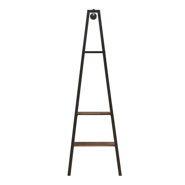 Väggmonterad klädhängare Bjørnafjorden med hyllor 174x56x40 cm valnötsfärg [en.casa] 