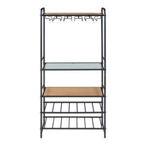 Hustadvika vinställ 120x61x33cm svart/ek [en.casa]