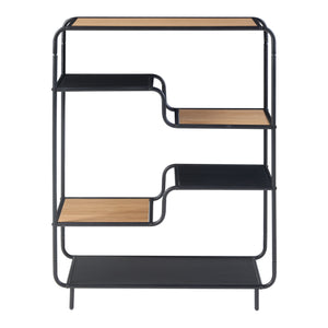 Stående hylla Kristiansand 101x80x30 cm svart/ek look [en.casa]