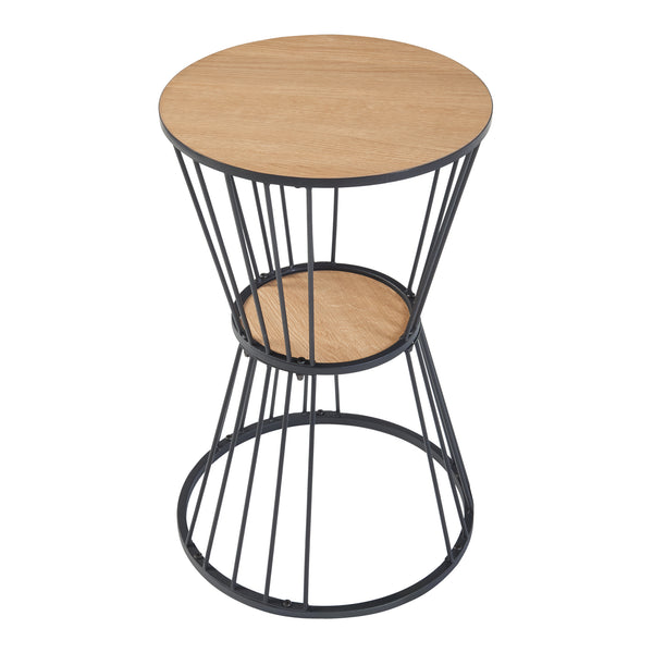 Sidobord Fossbergom svart/ek-look [en.casa]