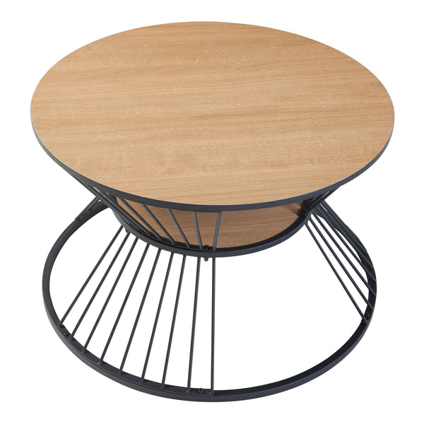 Soffbord Fossbergom svart/ek-look [en.casa]