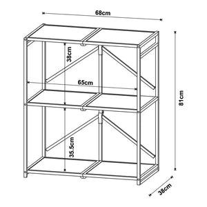 Vikhylla Telemark 81x68x38 cm svart/ek-look [en.casa]