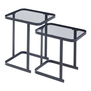 Sidobord Laxå set om 2 metall glas [en.casa]