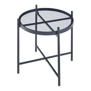 Sidobord Lier 46xØ41,5 cm metall glas [en.casa] 