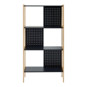 Fristående hylla Dønna 120x63x28cm Svart/Träfärgad [en.casa]
