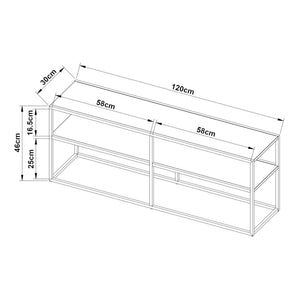 TV-bord Solund 120x30x46cm Svart [en.casa]