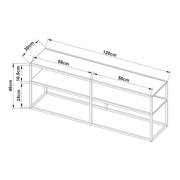 TV-bord Solund 120x30x46cm Svart [en.casa]