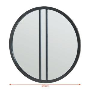 Väggspegel Suomussalmi Ø60 cm svart [en.casa]