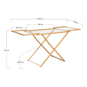 Hopfällbar klädstreck Fakala 154x59x82 cm bambu [en.casa]
