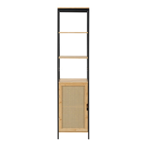 Högskåp Tervola 172x40x35cm Bambus Svart [en.casa]