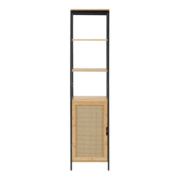 Högskåp Tervola 172x40x35cm Bambus Svart [en.casa]