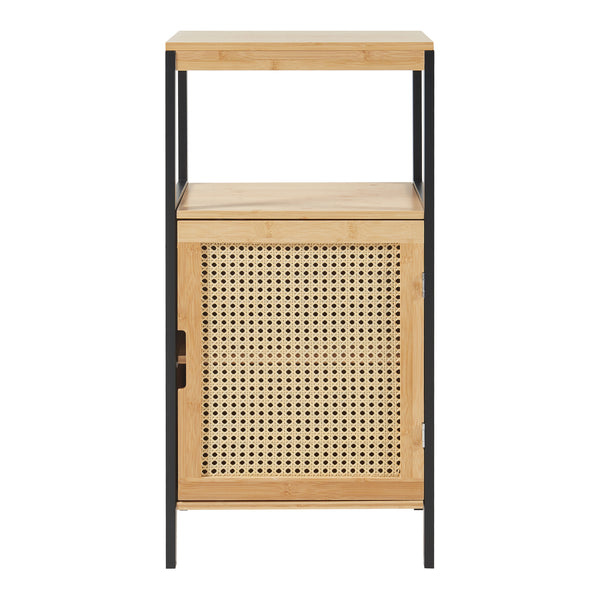 Badrumsskåp Tervola 80x40x35cm Bambufiber Svart [en.casa]