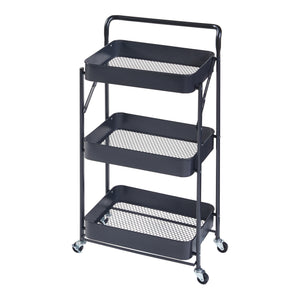 Vagn Vörå med 3 nivåer 88x45x30cm svart [en.casa]